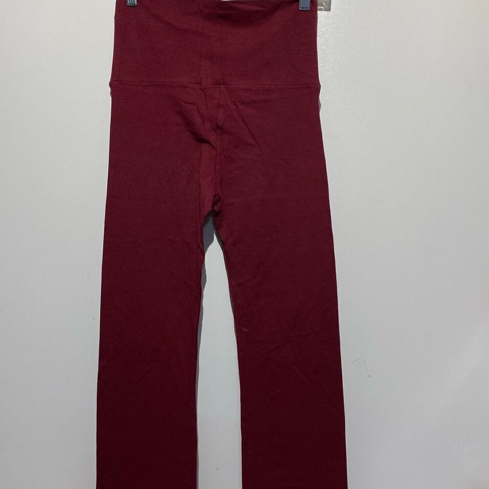 Active USA Women's Red Performance Stretch Knit Athletic Leggings Size Small